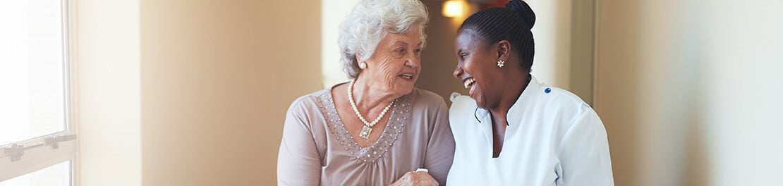 Carer and elderly lady